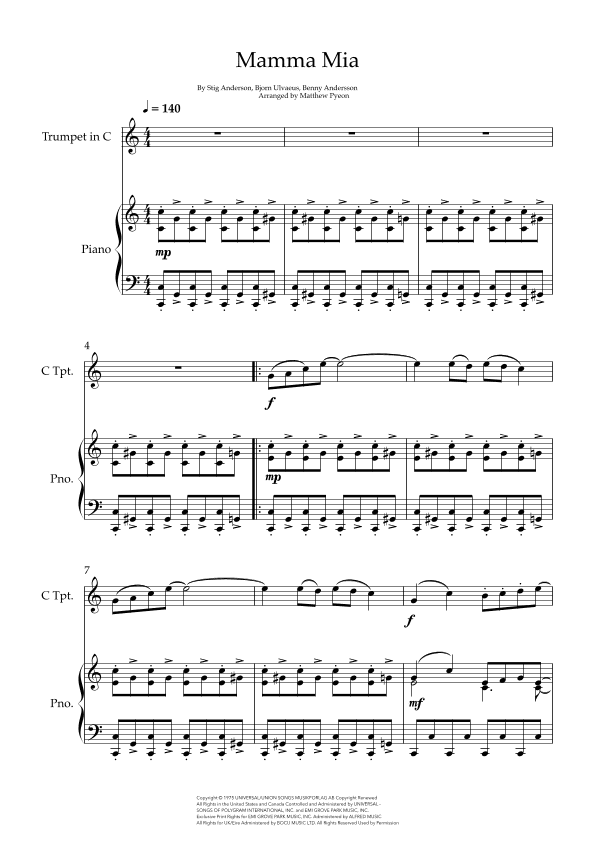Mamma Mia (arr. Matthew pyeon)