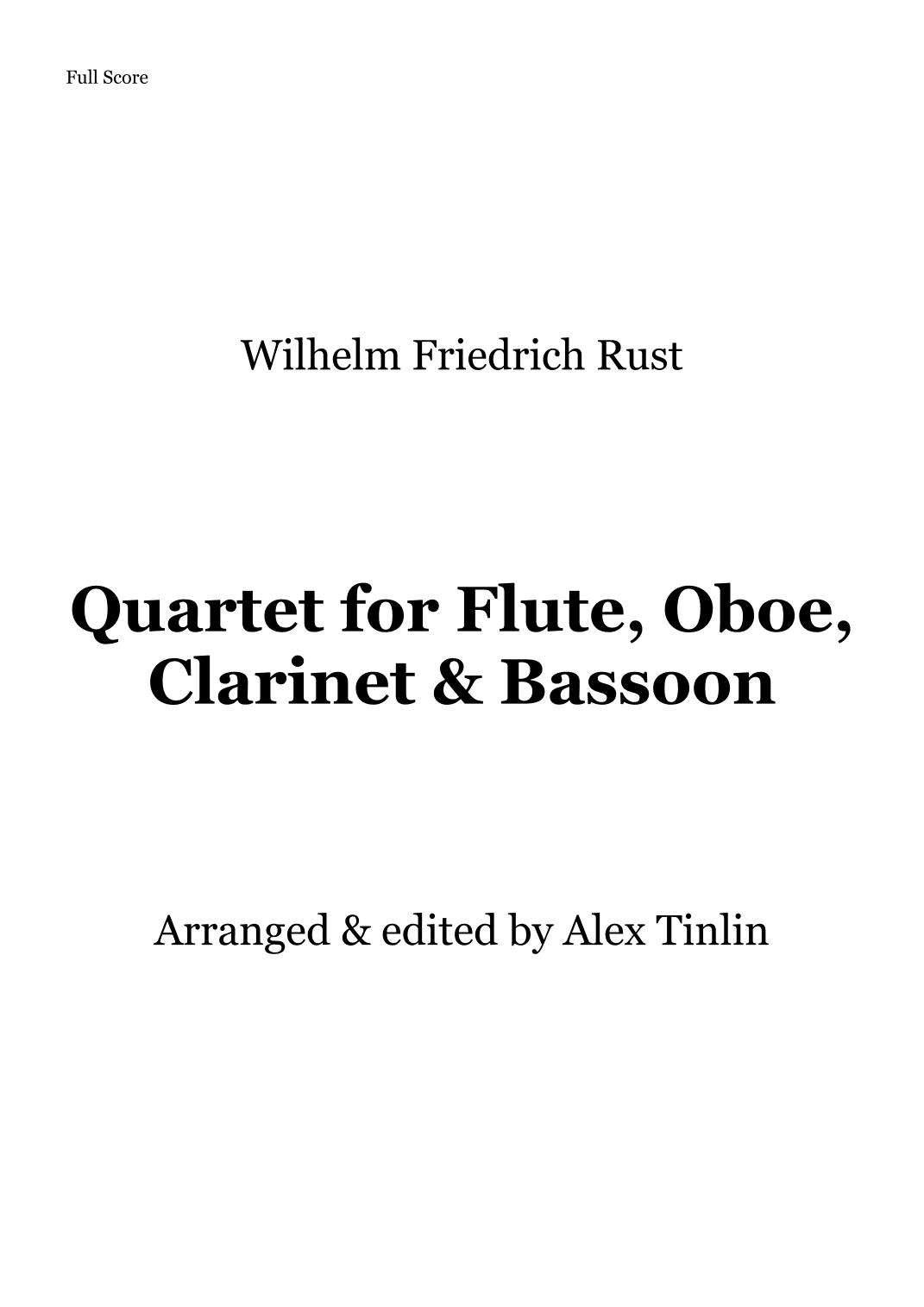 Wind Quartet (arr. Alex Tinlin)