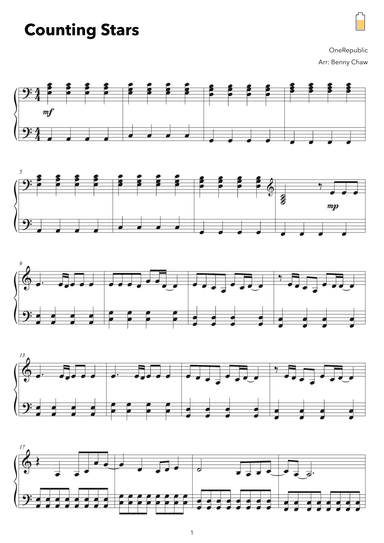 Counting Stars (arr. Benny Chaw)
