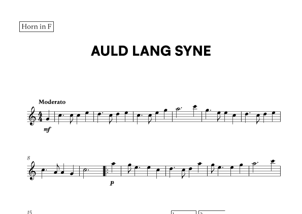 Auld Lang Syne (for French Horn) (arr. Cadenza Editions)
