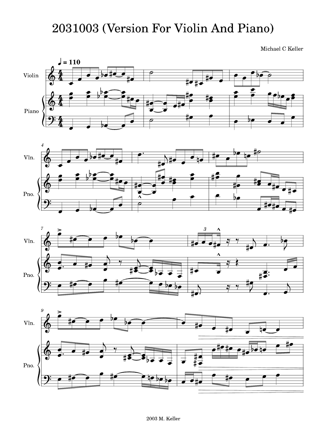 2031003 (Version For Violin And Piano)