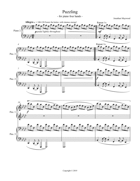 Puzzling for piano 4 hands
