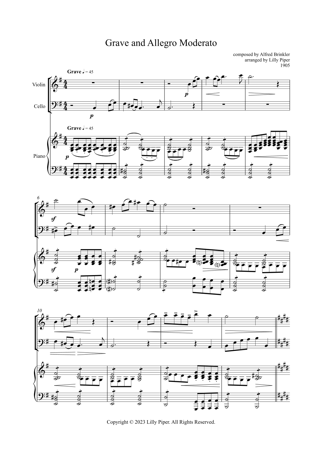 Grave and Allegro Moderato (arr. Lilly Piper)