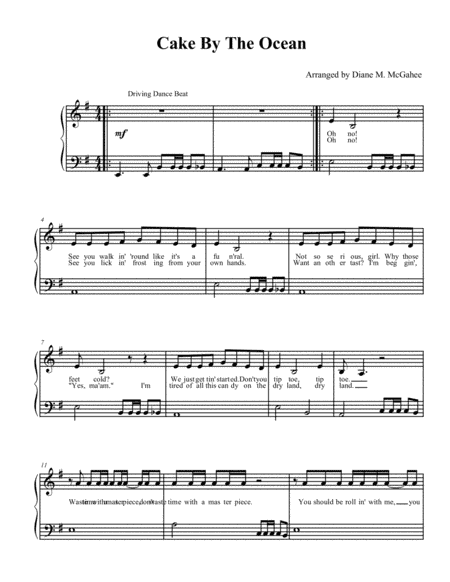 Cake By The Ocean (arr. Diane M. McGahee)