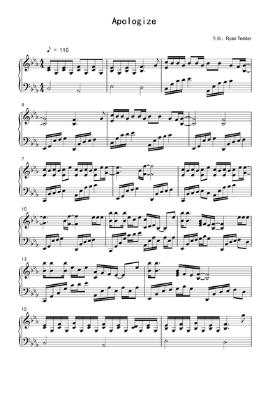 Apologize (arr. Ryan Tedder)