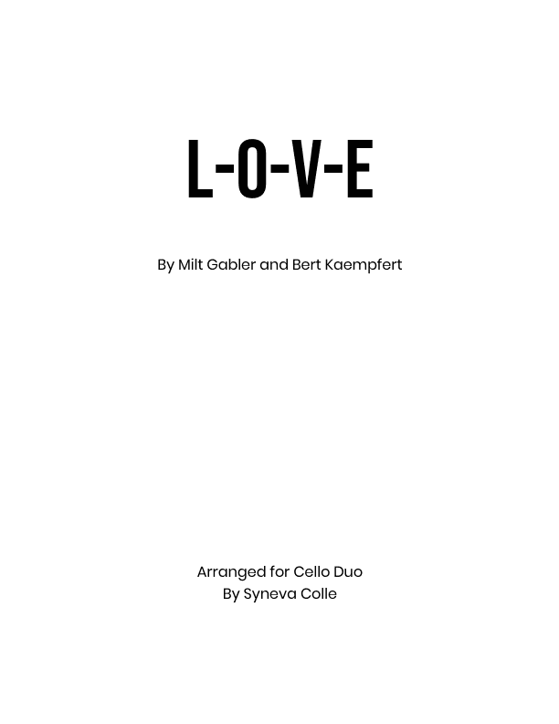 L-o-v-e (arr. Syneva Colle)