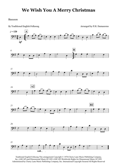 We Wish You A Merry Christmas (arr. P.H. Damasceno)