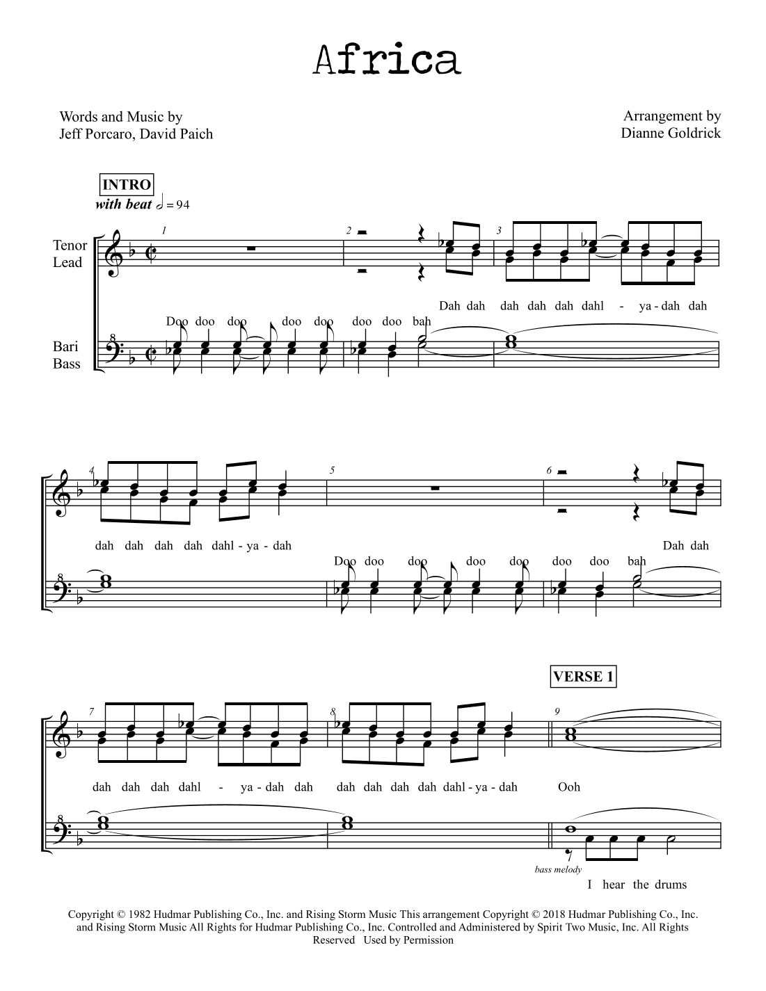 Africa (arr. Dianne Goldrick)