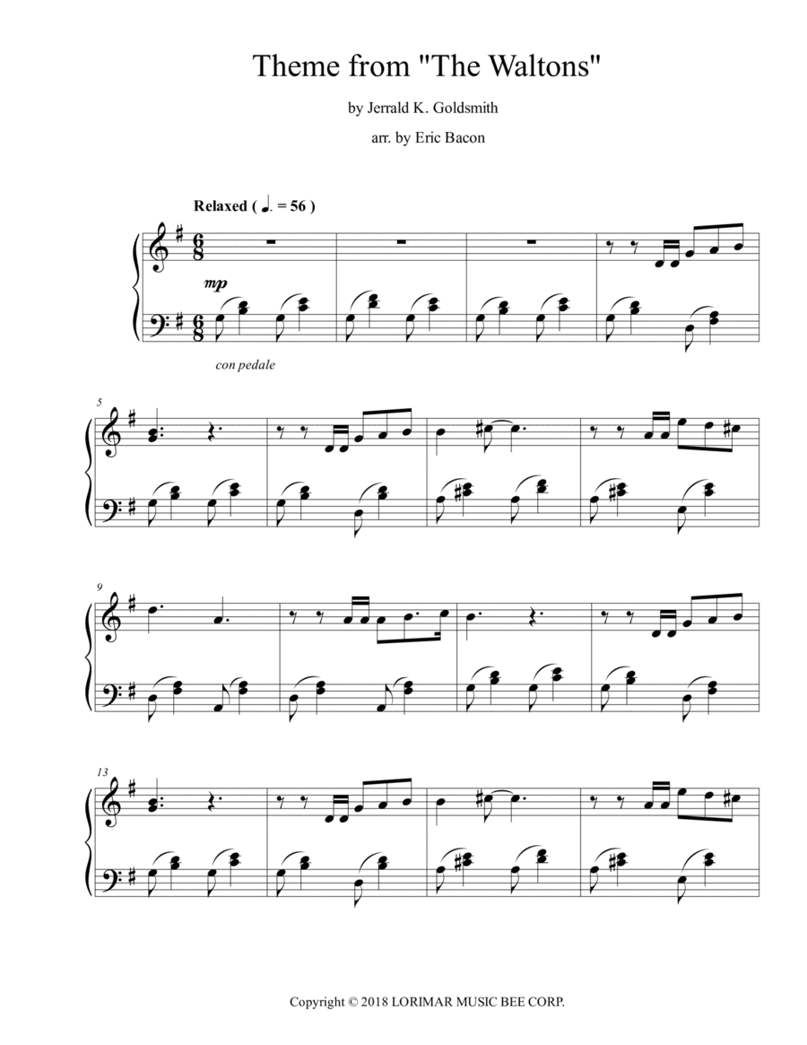 Theme From The Waltons (arr. Eric Bacon)