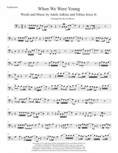 When We Were Young (arr. Kevin Busse)