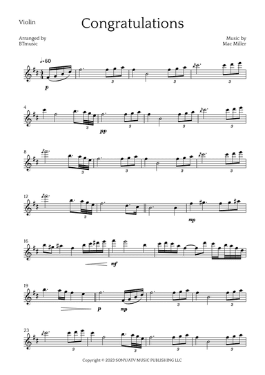 Congratulations (arr. BTmusic)