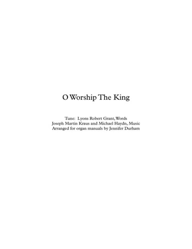 O Worship the King (arr. Jennifer Durham)