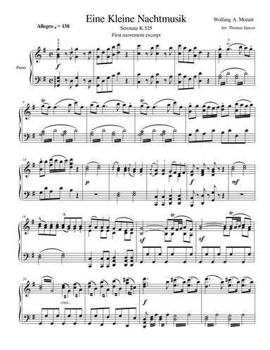 Eine kleine Nachtmusik (arr. Thomas Jancso)