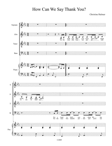 How Can We Say Thank You - SATB