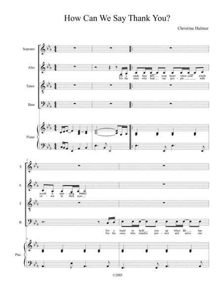 How Can We Say Thank You - SATB