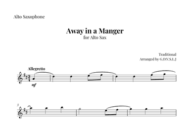 Away in a Manger (arr. G.D.V.S.L.J)