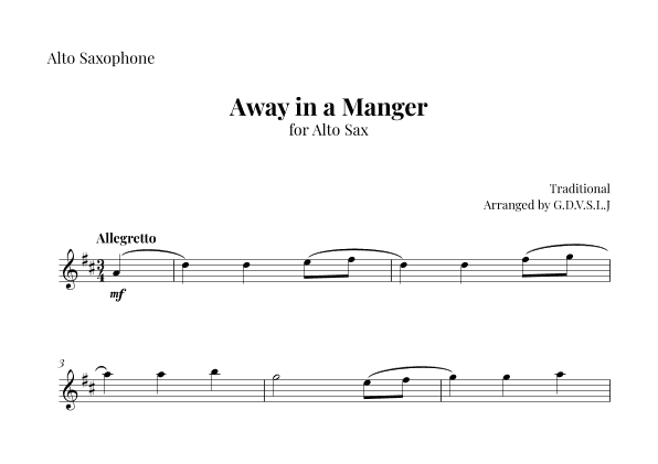 Away in a Manger (arr. G.D.V.S.L.J)