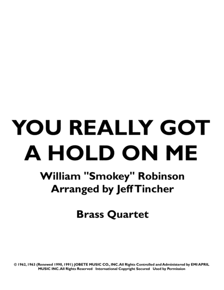 You've Really Got A Hold On Me (arr. Jeff Tincher)
