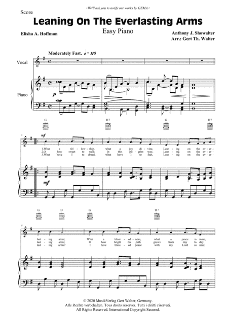 Leaning On The Everlasting Arms (arr. Gert Th. Walter)