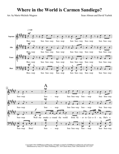 Where In The World Is Carmen Sandiego? (arr. Marie-Michele Mugnos)