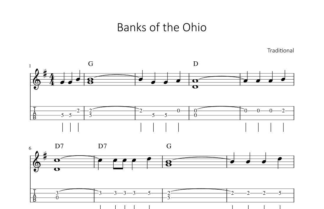 Banks of the Ohio (arr. songbooks.info)
