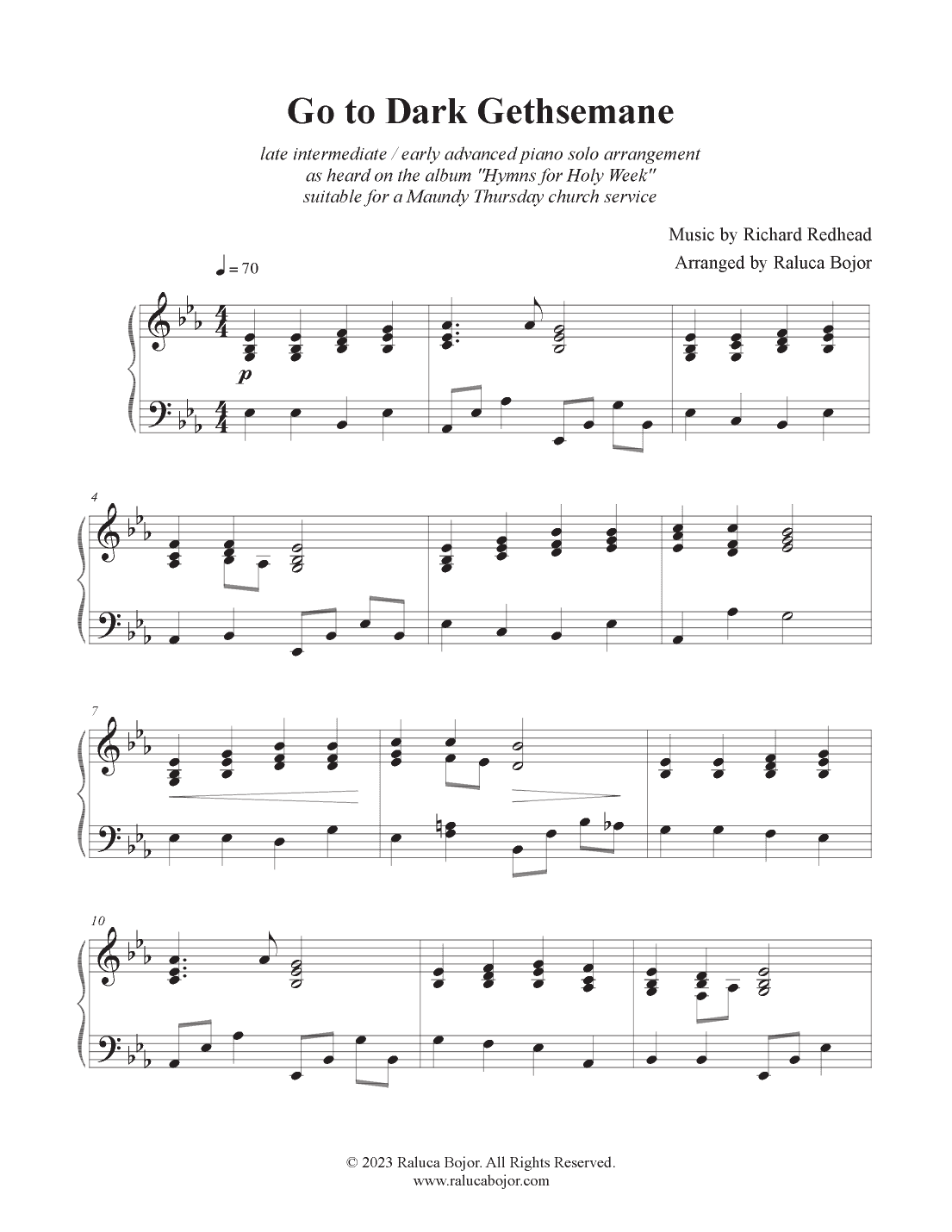 Go to Dark Gethsemane (arr. Raluca Bojor)