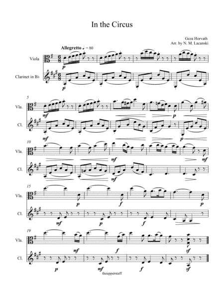 In the Circus (arr. Nick Lacanski)
