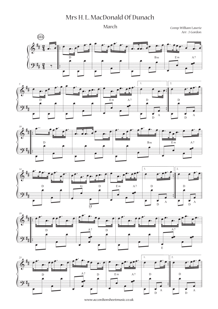 Mrs H. L. MacDonald Of Dunach (arr. Julia Gordon)