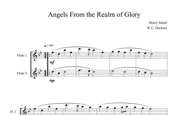 Angels From the Realm of Glory (Flute Duet) (arr. B. C. Dockery)