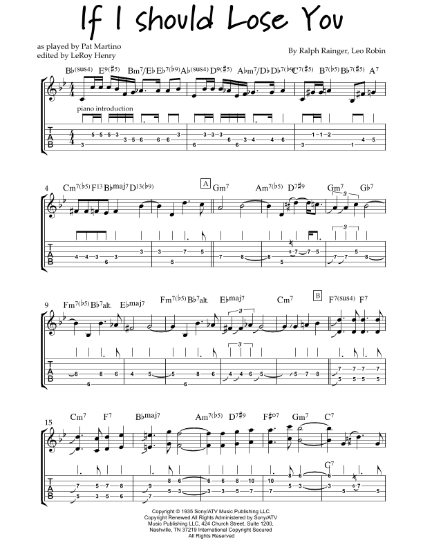 If I Should Lose You (arr. edited by Dr. LeRoy Henry)