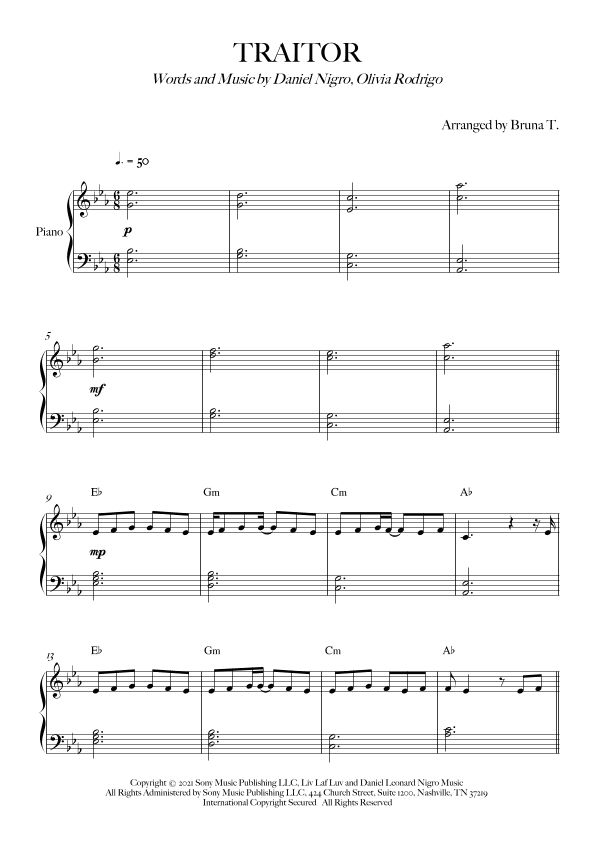 Traitor (arr. Bruna T.)