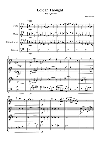 Lost In Thought - Wind Quartet