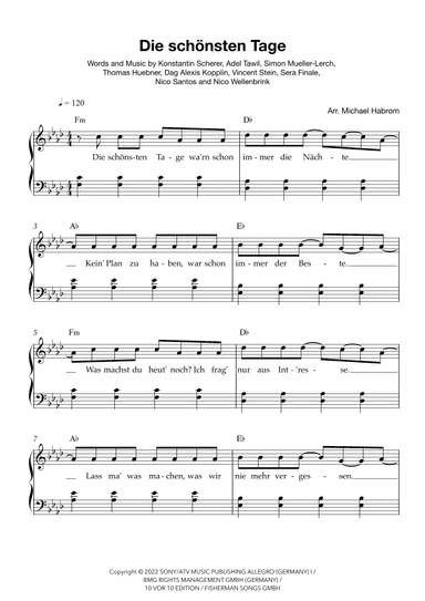 Die Schoensten Tage (arr. Michael Habrom)