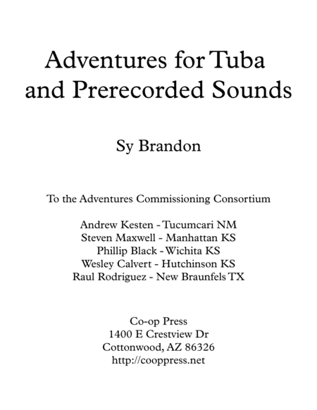 Adventures for Tuba and Prerecorded Sounds