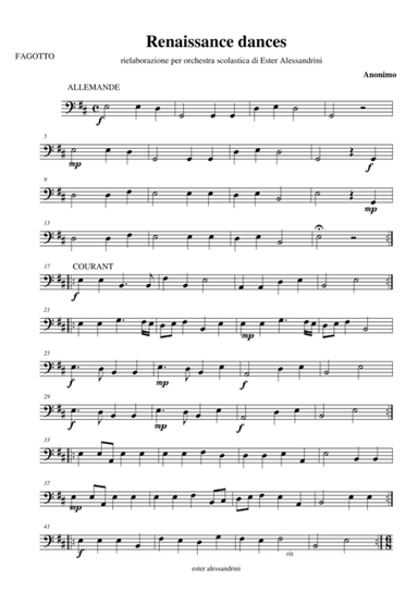 Renaissance dances (only Basson) (arr. Ester Alessandrini)