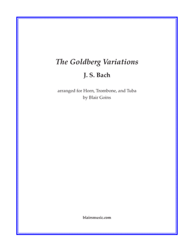 Goldberg Variations  (Aria & 6 Variations) (arr. Blair Goins)