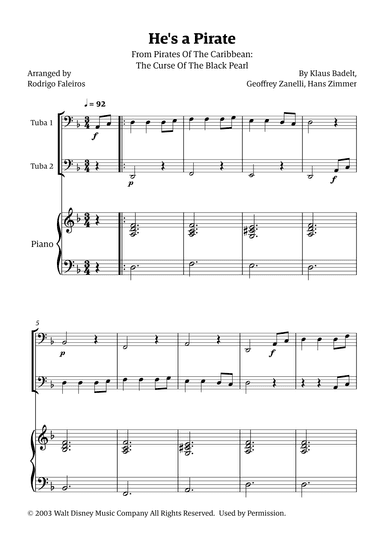 He's A Pirate (arr. Rodrigo Faleiros)