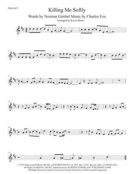Killing Me Softly With His Song (arr. Kevin Busse)
