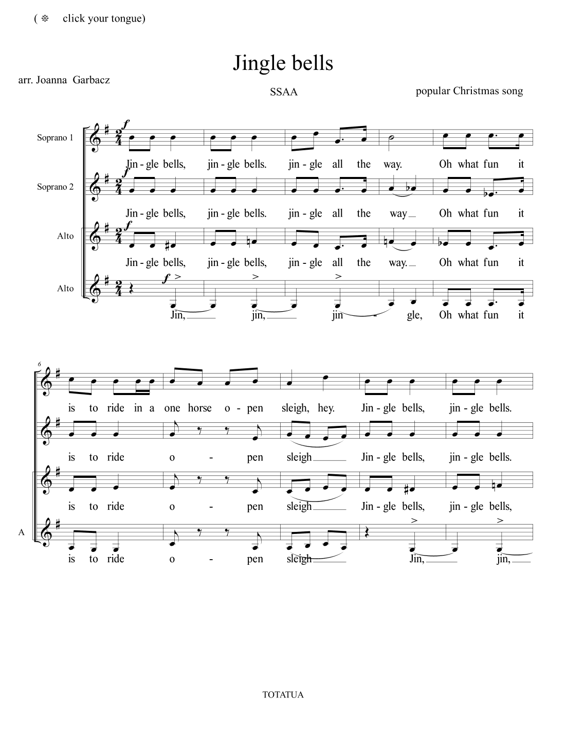 Jingle bells (arr. Joanna Garbacz)