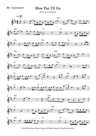 How Far I'll Go (arr. Fabio Eduardo de Oliveira)