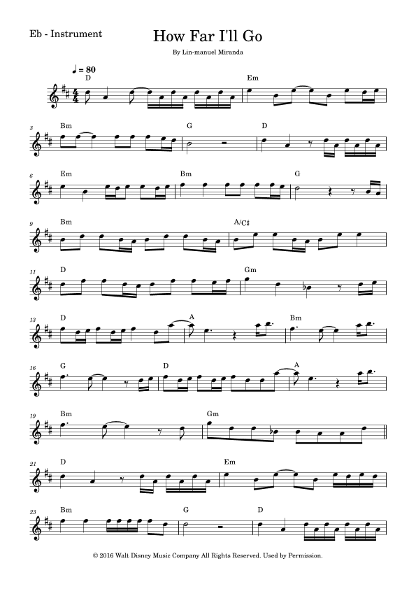 How Far I'll Go (arr. Fabio Eduardo de Oliveira)