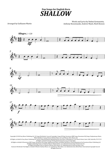 Shallow (arr. Guillaume Martin)