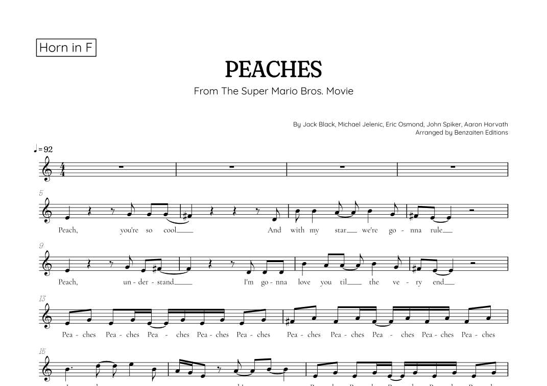 Peaches (arr. Benzaiten Editions)