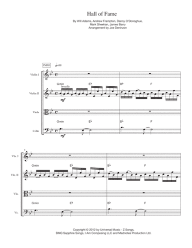 Hall Of Fame (arr. Joe Deninzon)