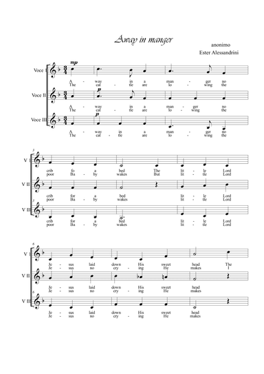 Away in a manger. Choir (arr. Ester Alessandrini)