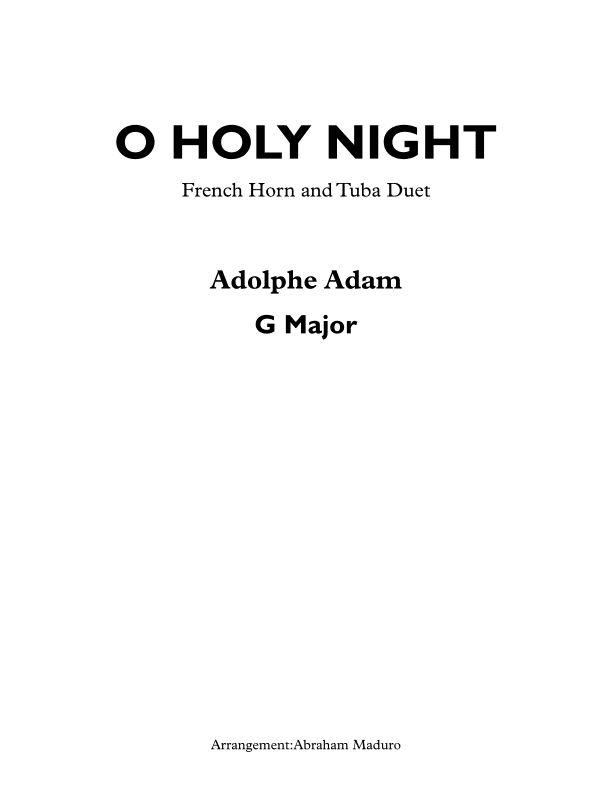 O Holy Night French Horn and Tuba Duet (arr. Abraham Maduro)