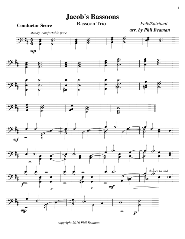 Jacob's Bassoons - Trio (arr. Phil Beaman)