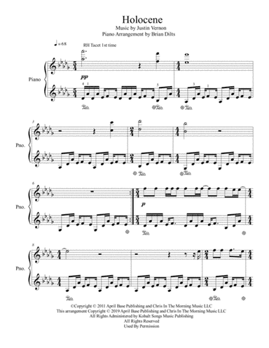 Holocene (arr. Brian Dilts)