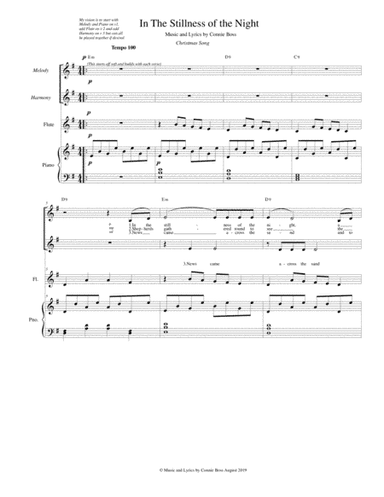 In the Stillness of the Night - Christmas duet with piano and optional accent instruments included