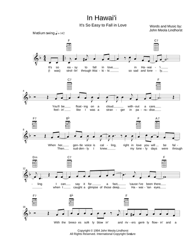 In Hawai'i (It's So Easy to Fall in Love) - Abbreviated Ending